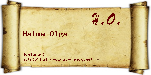 Halma Olga névjegykártya